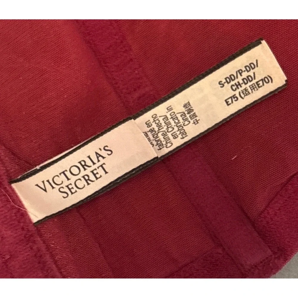 Victoria's Secret Dark‎ Pink Velour Lace Up Corset Bustier Top Small DD Y2K